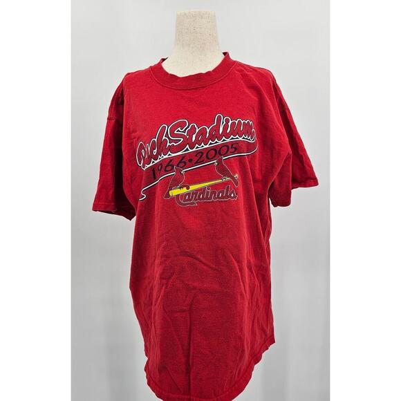 Y2K Lee Sport Unisex L 2005 Busch Stadium St Louis Cardinals Red T-Shirt - Picture 1 of 8
